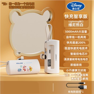 迪士尼卡通小巧迷你便攜移動(dòng)電源