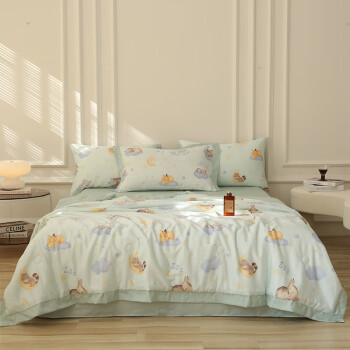 環(huán)孤輕奢簡(jiǎn)約天絲萊賽爾印花小清新夏涼被【150x200cm單夏被-超甜】