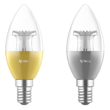 公牛MQ-D003B-BS銀色 蠟燭泡燈泡 3W-E14螺口 3000K（2個(gè)裝）